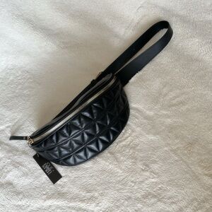Black Quilted Belt Bag